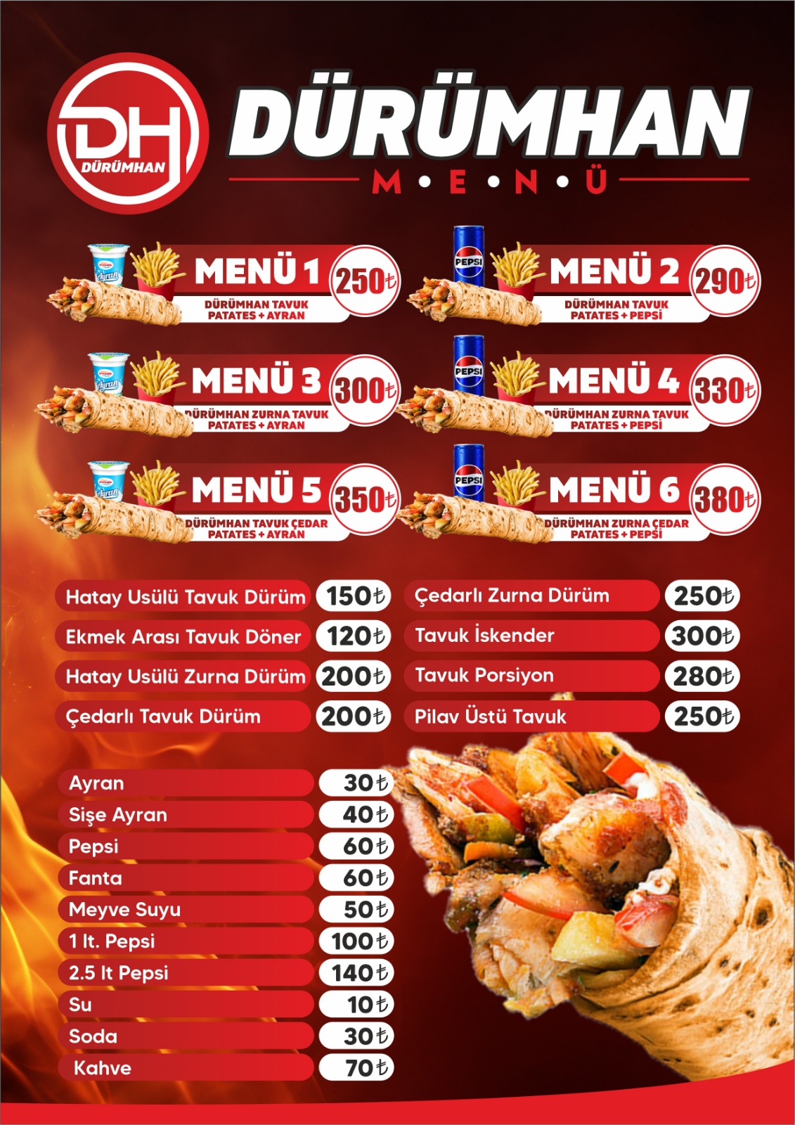 Tavuk Döner Menüsü